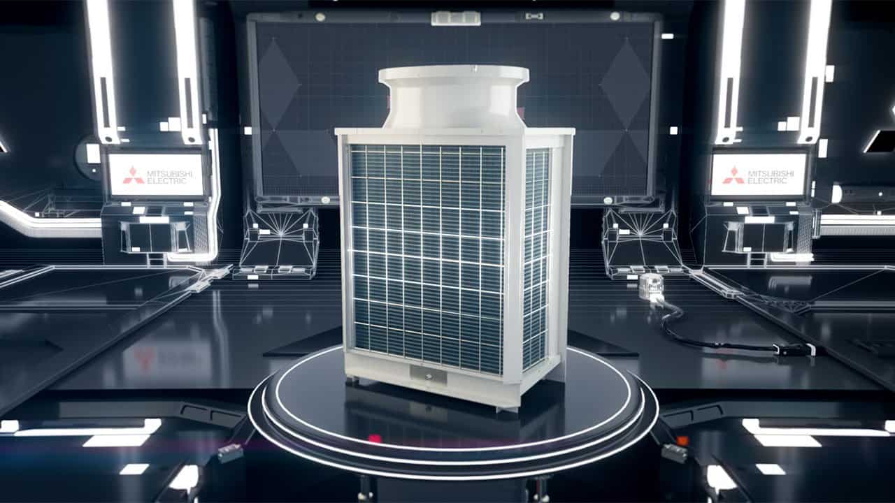 digital 3d visualisation of Mitsubishi aircon