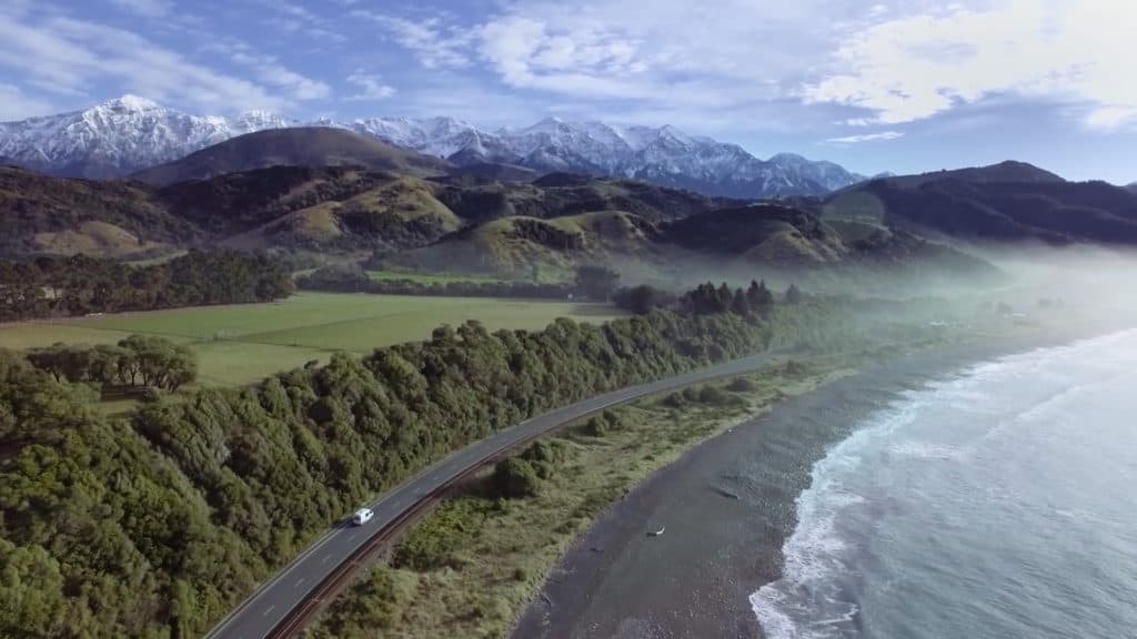 Still image from Title Sequence of Surfing the South Island of New Zealand video episode