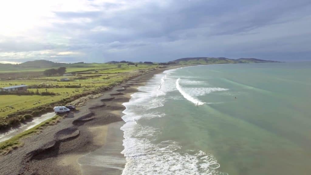 Still image from Title Sequence of Surfing the South Island of New Zealand video episode